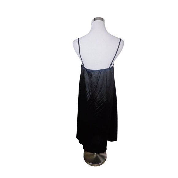 Gracia Womens Black Satin Slip Dress S Minimalist Chic - Picture 2 of 11
